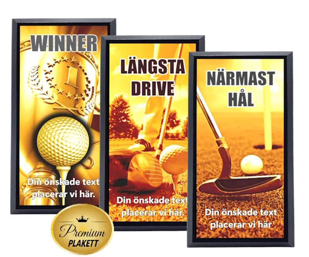 Golf Premiumplakett Gold Edition Golf